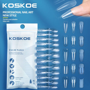 120pcs Full Cover Clear Matte Ultra-thin False Nail Tips Nail Tips KOSKOE