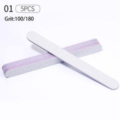 5pcs Nail Files Set 100/180 Tools & Accessories No Brand 01