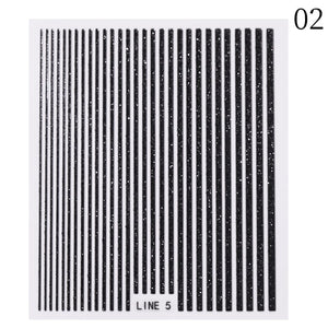 Glitter Line 3D Nail Sticker Clearance No Brand