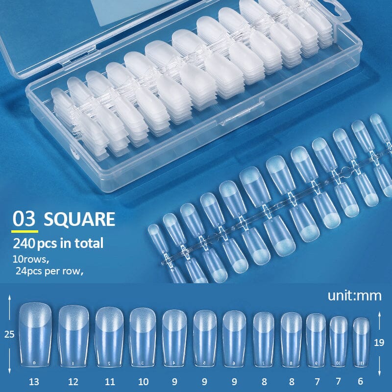 240pcs Square Semi-Matte False Nail Tips Nail Tips KOSKOE
