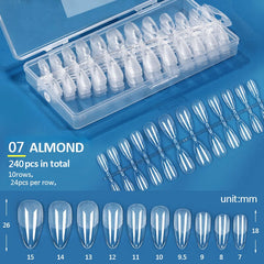 240pcs Almond Semi-Matte False Nail Tips Nail Tips KOSKOE