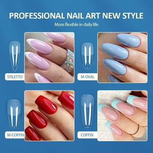 240pcs Stiletto Transparent False Nail Tips Nail Tips KOSKOE