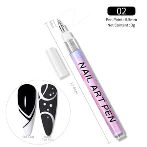White Nail Art Drawing Pen Tools & Accessories No Brand