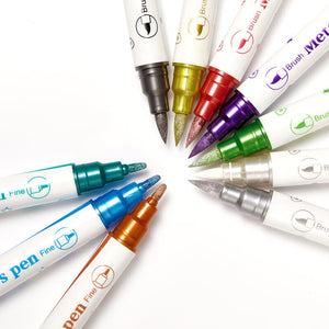 10 Colors Double Head Metal Painting Pen Tools & Accessories BORN PRETTY