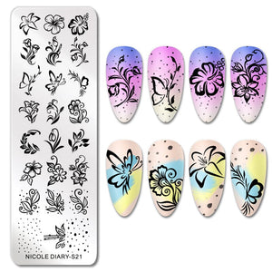 Stamping Plate NICOLE DIARY-S21 Nail Art NICOLE DIARY