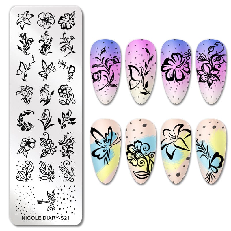 Stamping Plate NICOLE DIARY-S21 Nail Art NICOLE DIARY