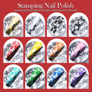 12 Colors Nail Stamping Polish Set Basic 10ml Stamping Nail BORN PRETTY