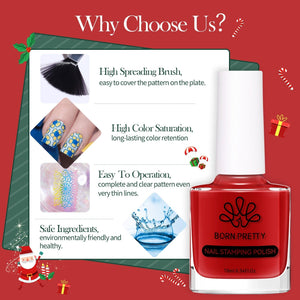 12 Colors Nail Stamping Polish Set Basic 10ml Stamping Nail BORN PRETTY