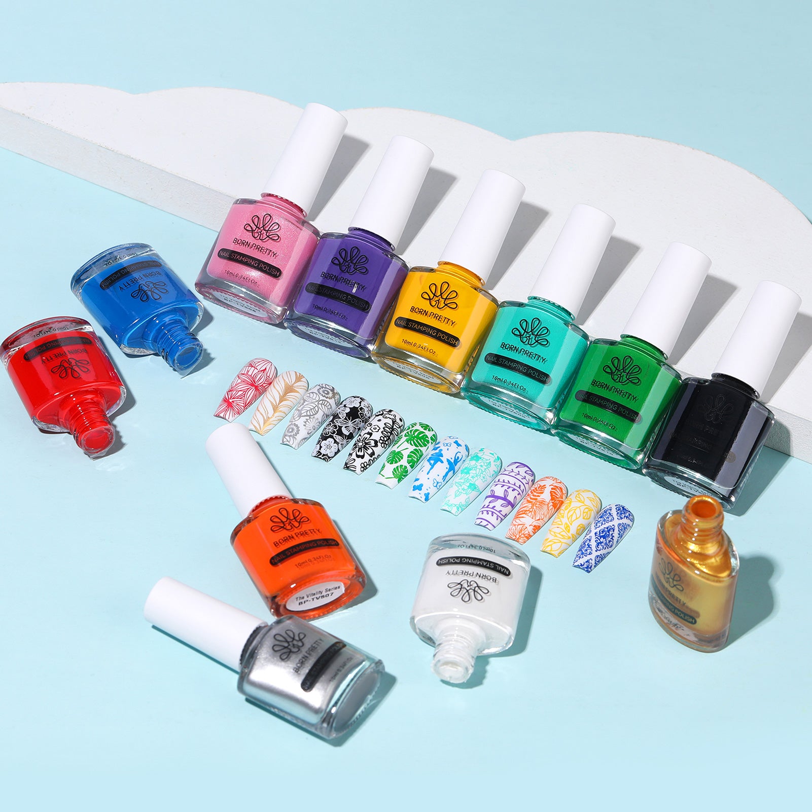 12 Basic Colors Nail Stamping Polish 10ml