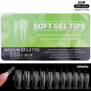 550pcs Soft Gel Tips Nail Tips No Brand Medium Stiletto