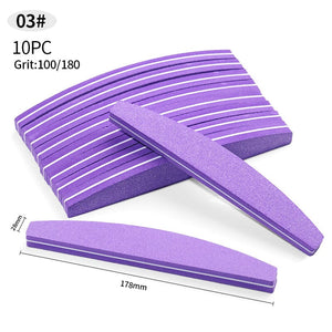 10pcs Purple Nail Files 100/180 Tools & Accessories No Brand