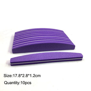 10pcs Purple Nail Files 100/180 Tools & Accessories No Brand