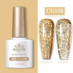 Gold Sequins Glitter Gel Polish CG108 10ml Gel Nail Polish BORN PRETTY