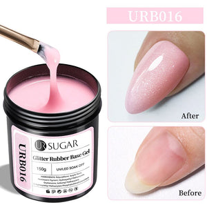 Glitter Rubber Base Gel 150g Base & Top Coat UR SUGAR URB016
