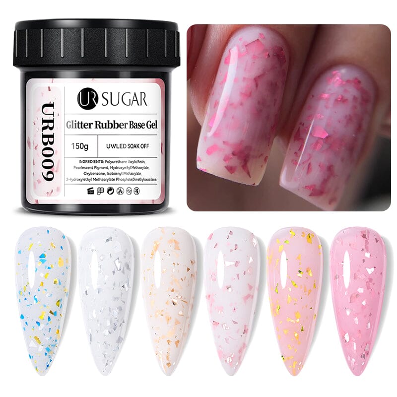 Glitter Rubber Base Gel 150g Base & Top Coat UR SUGAR
