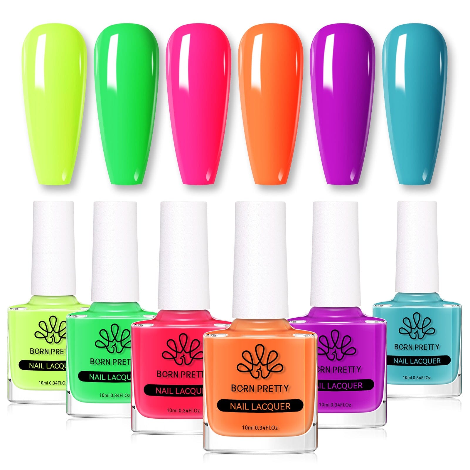 6 Colors Neon Collection Nail Polish Set 10ml Nail Polish BORN PRETTY