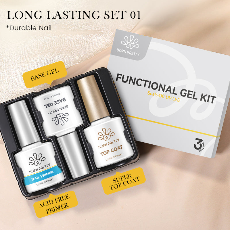 3pcs Gel Set Base Top Primer 10ml