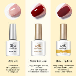 3pcs Gel Set Base Top Primer 10ml Base & Top Coat BORN PRETTY