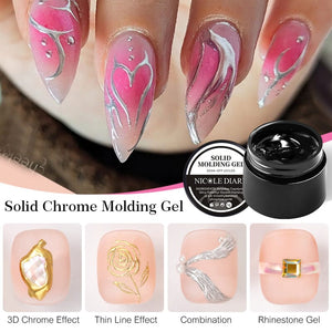 Semi-Solid Chrome Molding Gel 5g Gel Nail Polish NICOLE DIARY