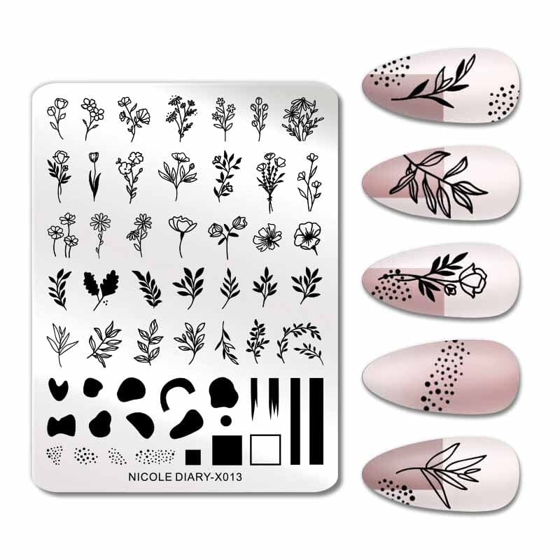 Stamping Plate NICOLE DIARY-X013 Nail Art NICOLE DIARY