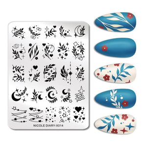 Rectangle Nail Stamping Plates Stamping Nail BORN PRETTY X014