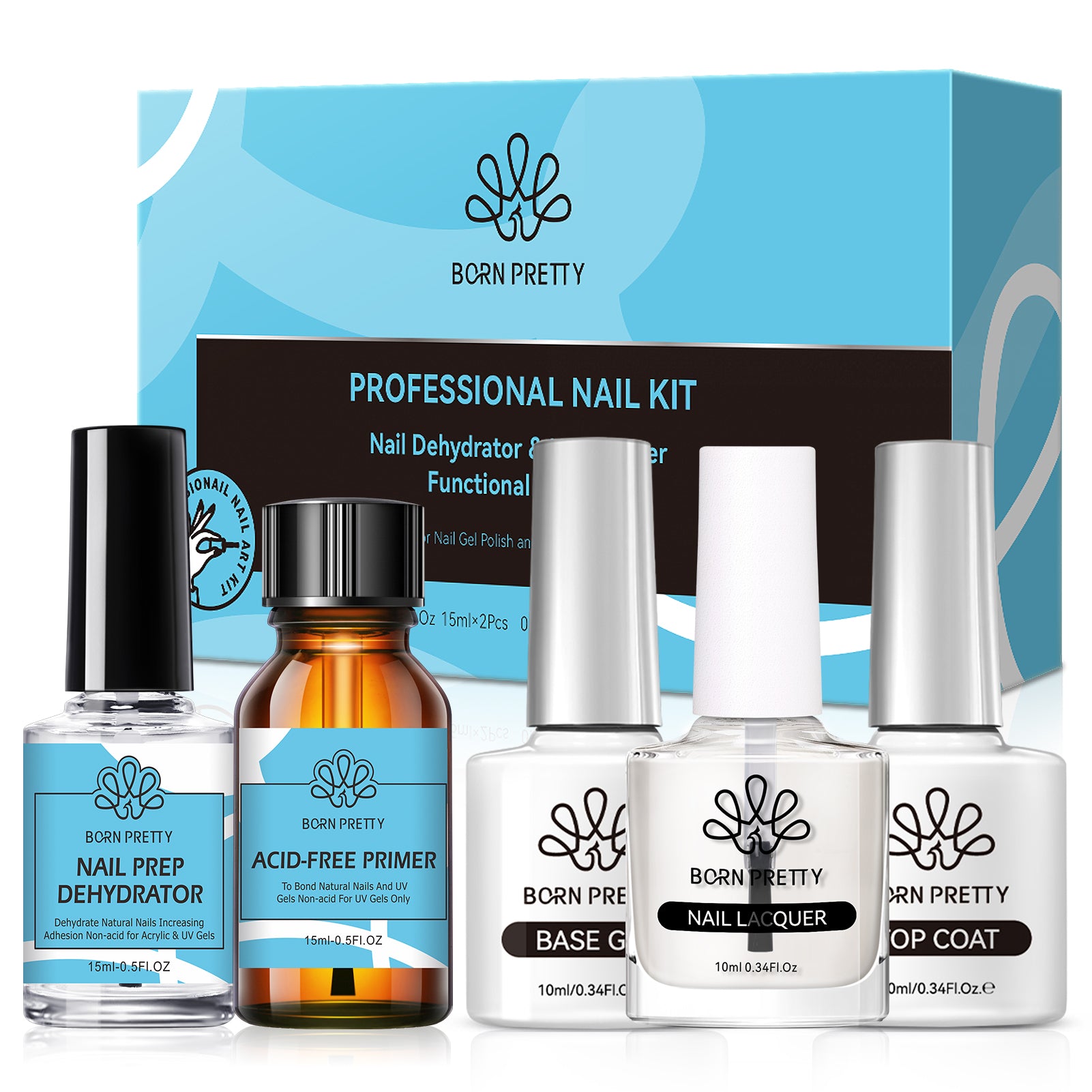 5 Bottles Functional Gel Nail Kit