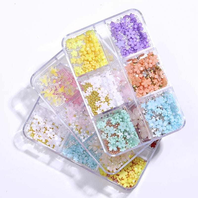 6 Grids Flowers 3D Nail Decoration Nail Decoration BORN PRETTY