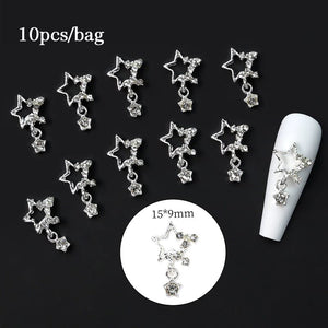 10pcs Pentagram Chain Nail Charm DIY Nails BORN PRETTY