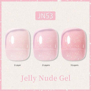 Glitter Nude Pink Jelly Nude Gel 10ml (JN51-JN74) Gel Nail Polish BORN PRETTY JN53