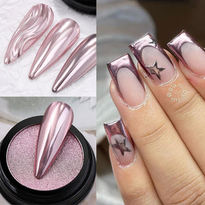Metallic Mirror Effect Solid Chrome Nail Powder Nail Powder NICOLE DIARY NDC005