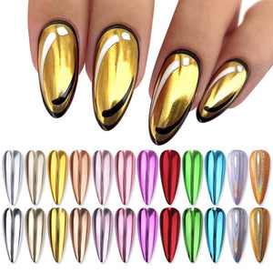 Metallic Mirror Effect Solid Chrome Nail Powder Nail Powder NICOLE DIARY