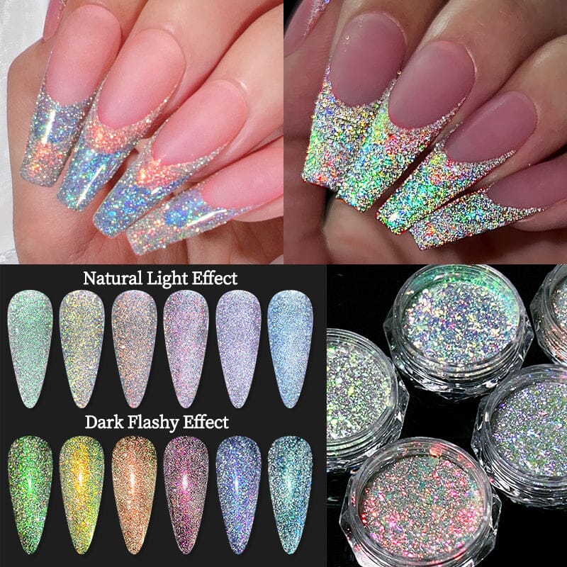 Auroras Reflective Giltter Nails Powder Nail Powder NICOLE DIARY