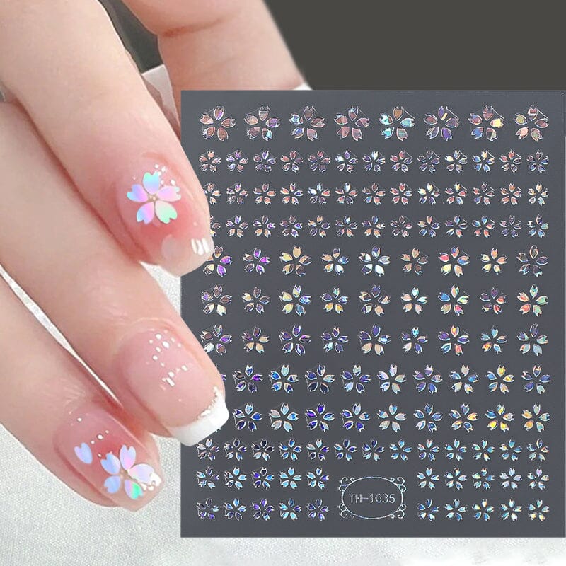 Gradient Flower Star 3D Nail Sticker Nail Sticker No Brand