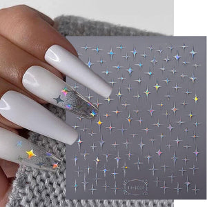 Gradient Flower Star 3D Nail Sticker Nail Sticker No Brand