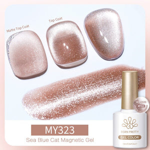 Sea Blue Cat Magnetic Gel Polish 10ml Gel Nail Polish BORN PRETTY MY323