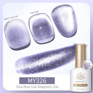 Sea Blue Cat Magnetic Gel Polish 10ml Gel Nail Polish BORN PRETTY MY326