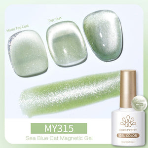 Crystal Cat Magnetic Gel MY315 Sea Blue 10ml Gel Nail Polish BORN PRETTY