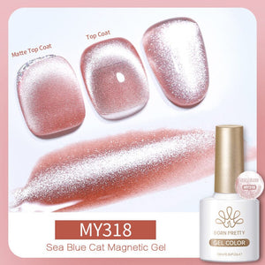 Sea Blue Cat Magnetic Gel Polish 10ml Gel Nail Polish BORN PRETTY MY318