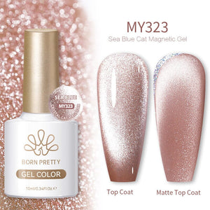 Crystal Cat Magnetic Gel MY323 Sea Blue 10ml Gel Nail Polish BORN PRETTY