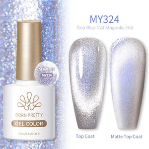 Sea Blue Cat Magnetic Gel MY324 10ml Gel Nail Polish BORN PRETTY