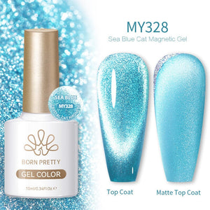 Crystal Cat Magnetic Gel MY328 Sea Blue 10ml Gel Nail Polish BORN PRETTY
