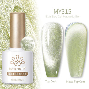 Crystal Cat Magnetic Gel MY315 Sea Blue 10ml Gel Nail Polish BORN PRETTY