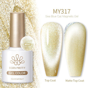 Sea Blue Cat Magnetic Gel MY317 10ml Gel Nail Polish BORN PRETTY