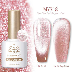 Crystal Cat Magnetic Gel MY318 Sea Blue 10ml Gel Nail Polish BORN PRETTY