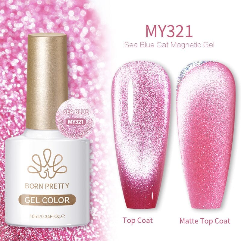 Sea Blue Cat Magnetic Gel MY321 10ml Gel Nail Polish BORN PRETTY