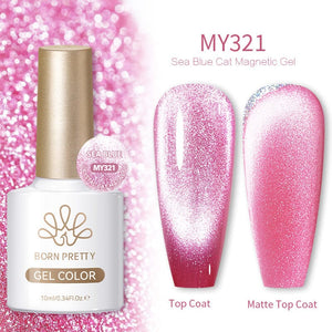 Crystal Cat Magnetic Gel MY321 Sea Blue 10ml Gel Nail Polish BORN PRETTY
