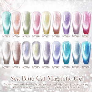 Crystal Cat Magnetic Gel MY323 Sea Blue 10ml Gel Nail Polish BORN PRETTY