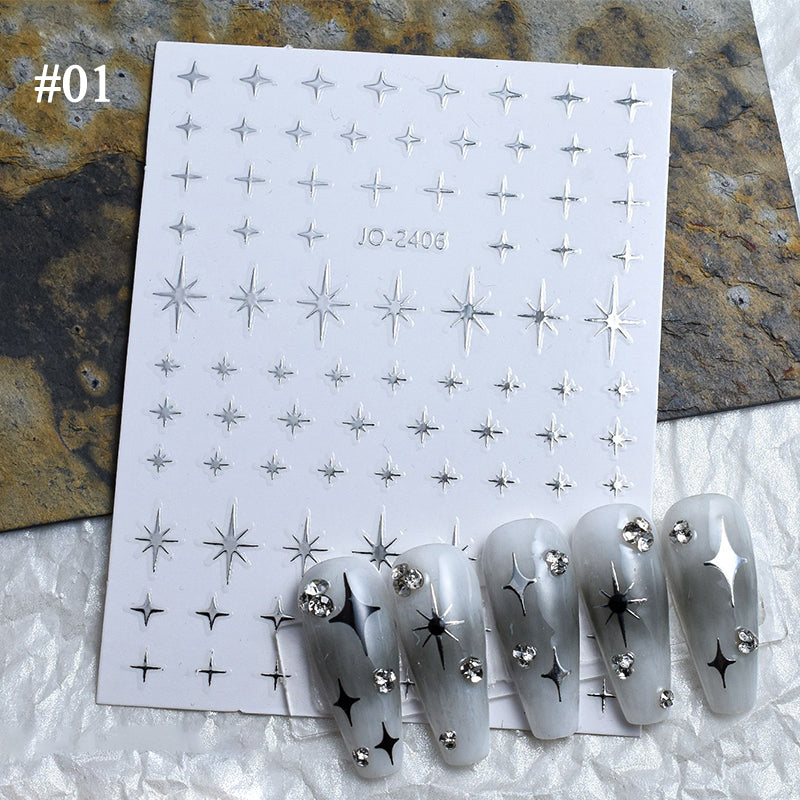 Star 3D Nail Sticker JO-2406 Silver