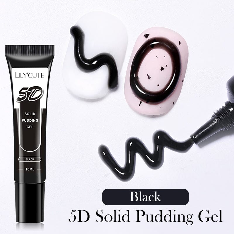 5D Solid Pudding Gel Black 10ml Gel Nail Polish LILYCUTE