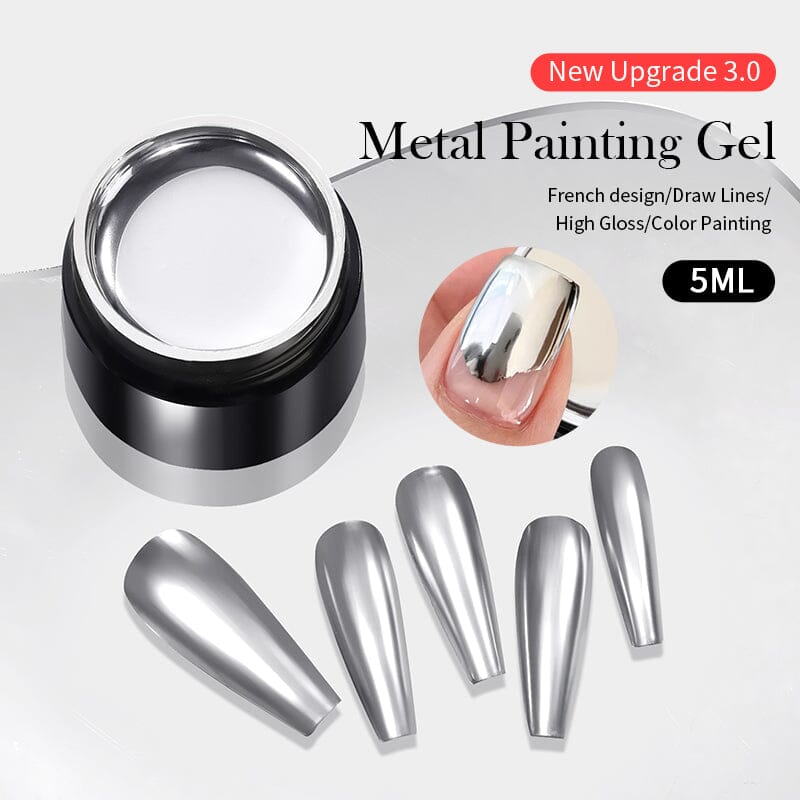 Super Shine Silver Metal Painting Gel Gel Nail Polish BORN PRETTY